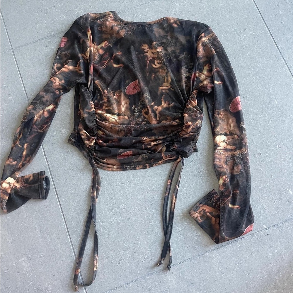 Mesh baby cherub crop top